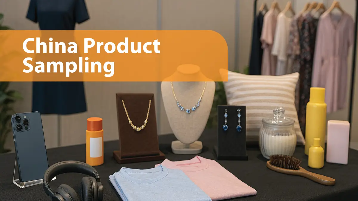 Product sampling China playbook showing steps from request to approval